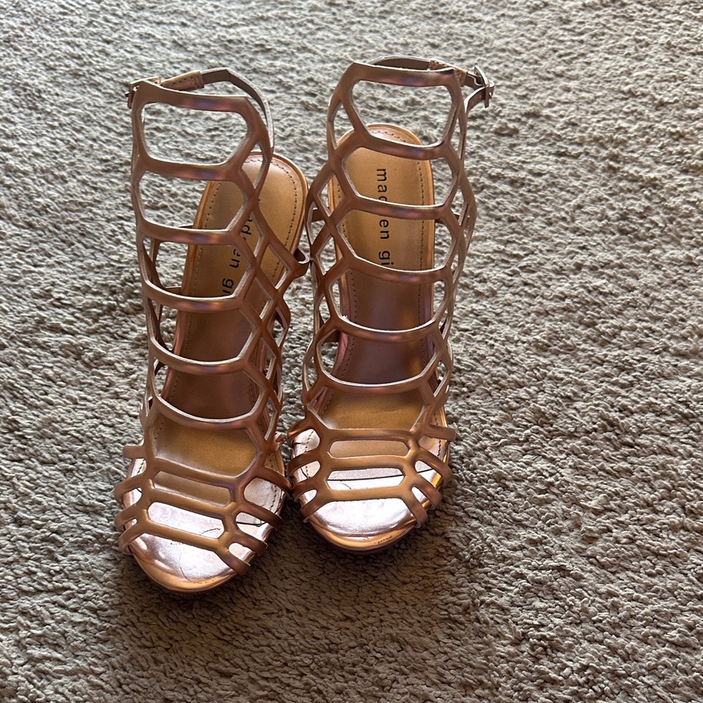 Madden Girl Rose Gold Cage Heels